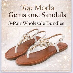 Top Moda Gemstone Sandals 3-Pair Wholesale Bundle Summer Flats Boutique-Ready